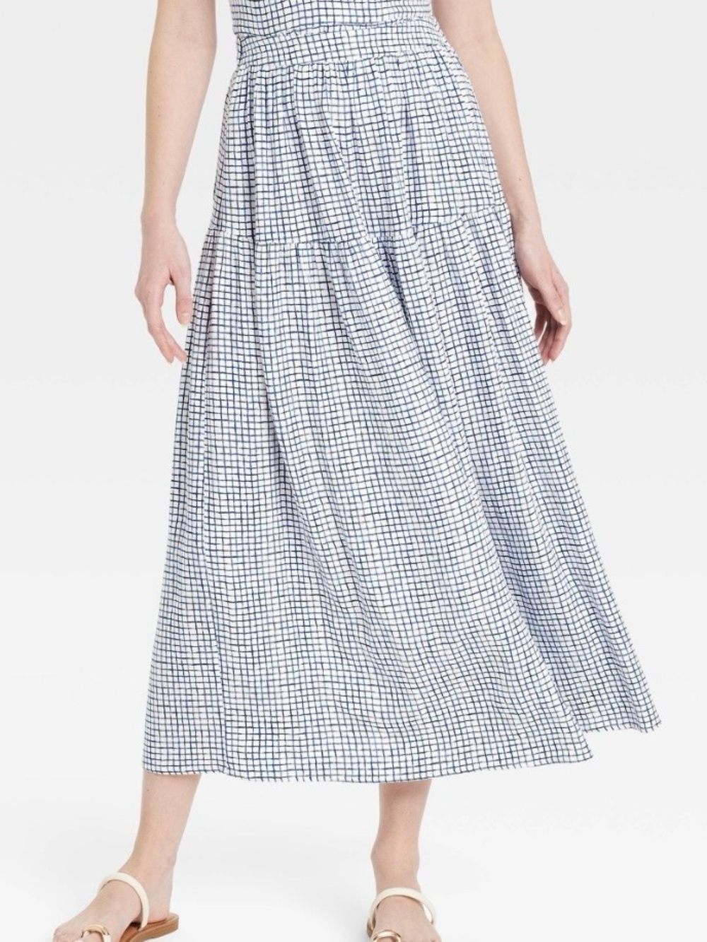 Universal Thread Navy and White Check Maxi Skirt